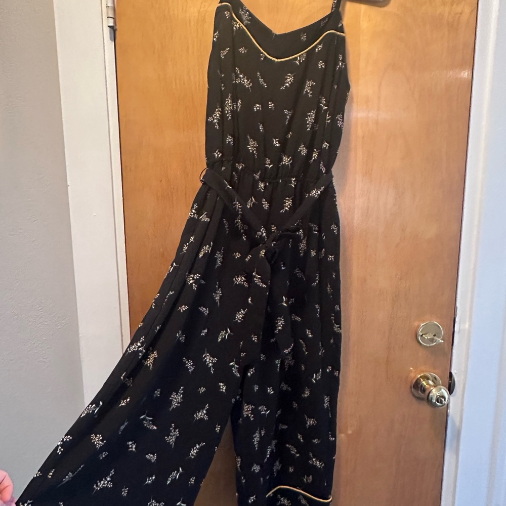Floral Black Jumpsuit